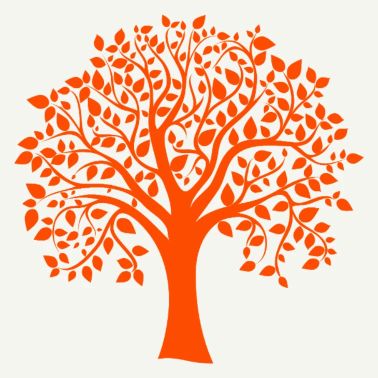 Silhouette base orange imprimée Jumbo Tree