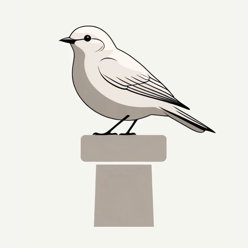 Mouette sur bloc – Illustration minimaliste