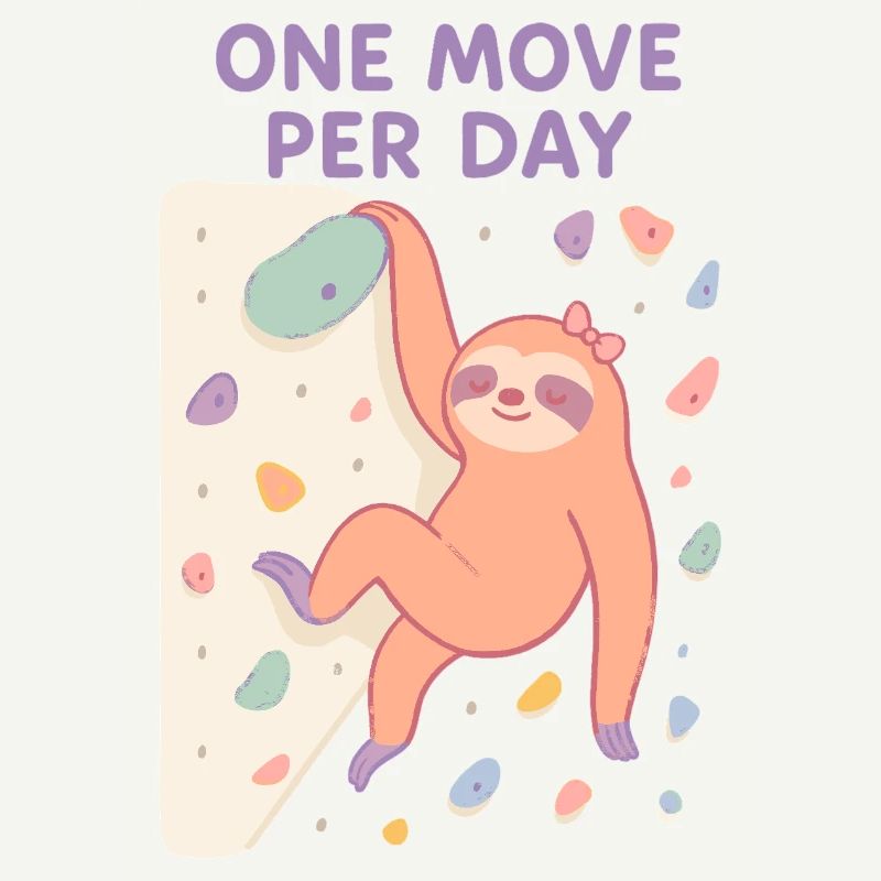 Sloth Bouldering: One Move Per Day Design