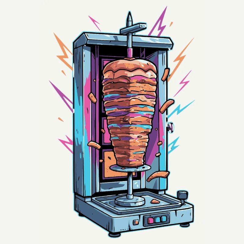 Neon Kebab Skewer Machine