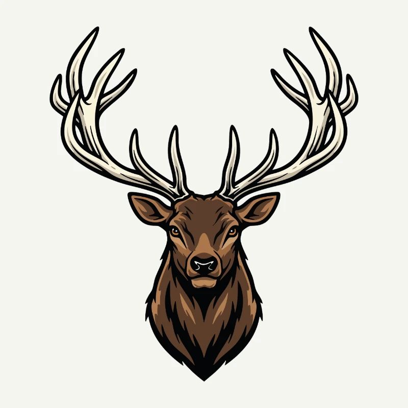 Reh Majestic Antler Forest Logo Maskottchen Hirsch