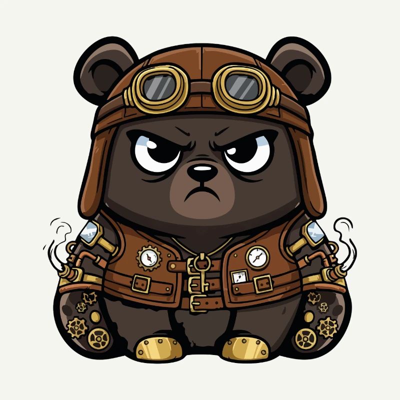Bear Mechanic Steampunk Weste Zahnräder