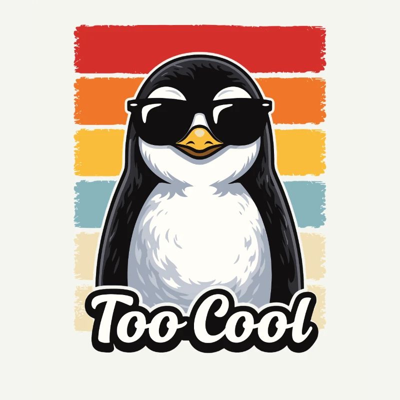 Too Cool Penguin Retro Sunglasses Shirt