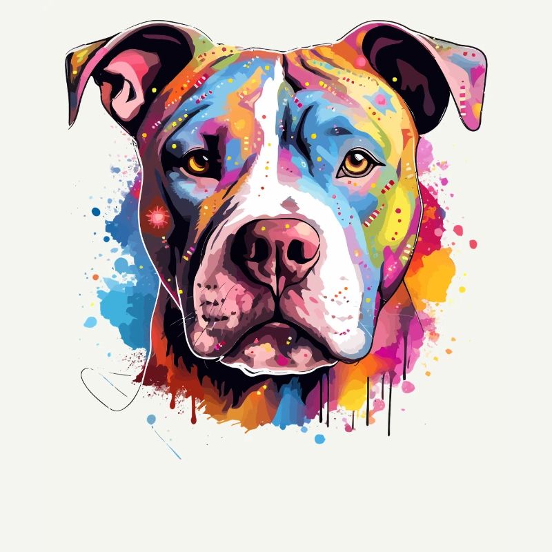 Bunte Hunde-Spritzkunst-Pitbull