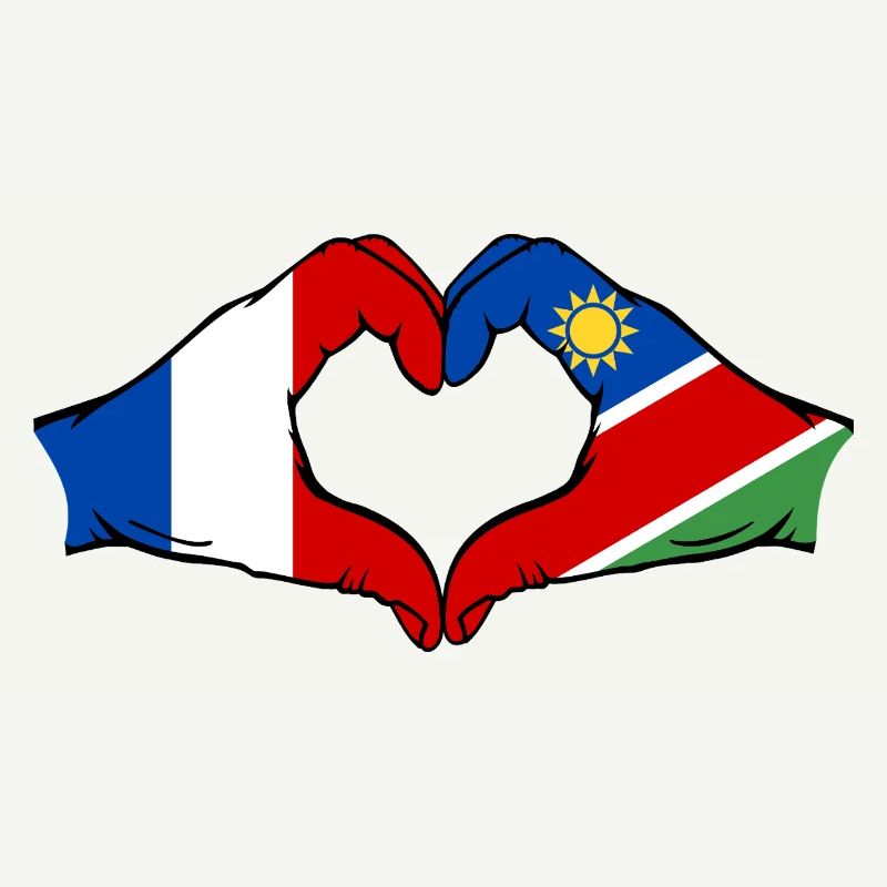 France Namibia Flag Heart