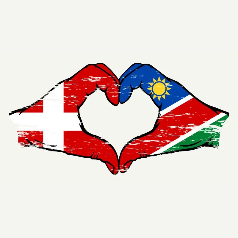 Dänemark Namibia Flagge Hände Herz used
