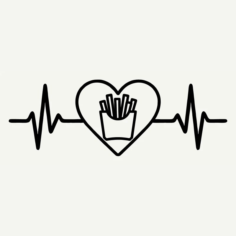 Frites Coeur Restauration rapide Collation