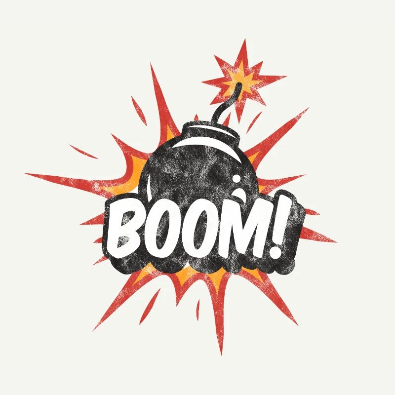 Boom! Bombe Explosion Kinder Comic