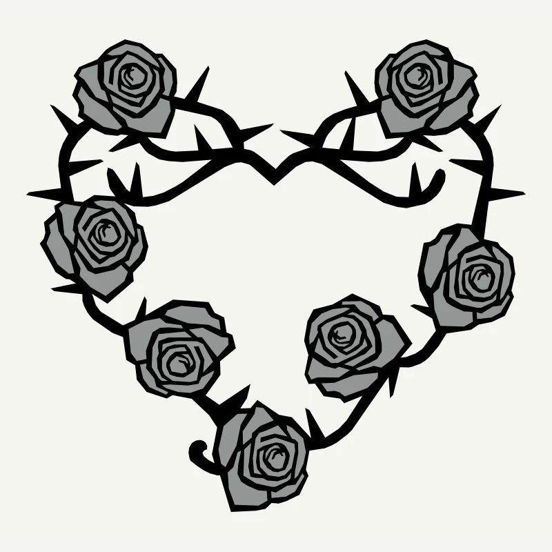 Roses and Thorns Heart