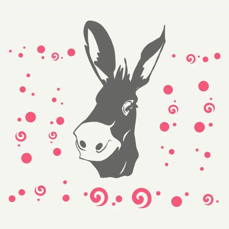 Gray Cute Donkey