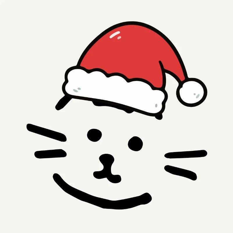 Chat avec un chapeau de Noël