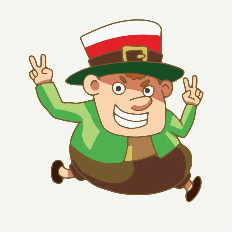 fable Kobold cadeau Leprechaun Drapeau Pologne
