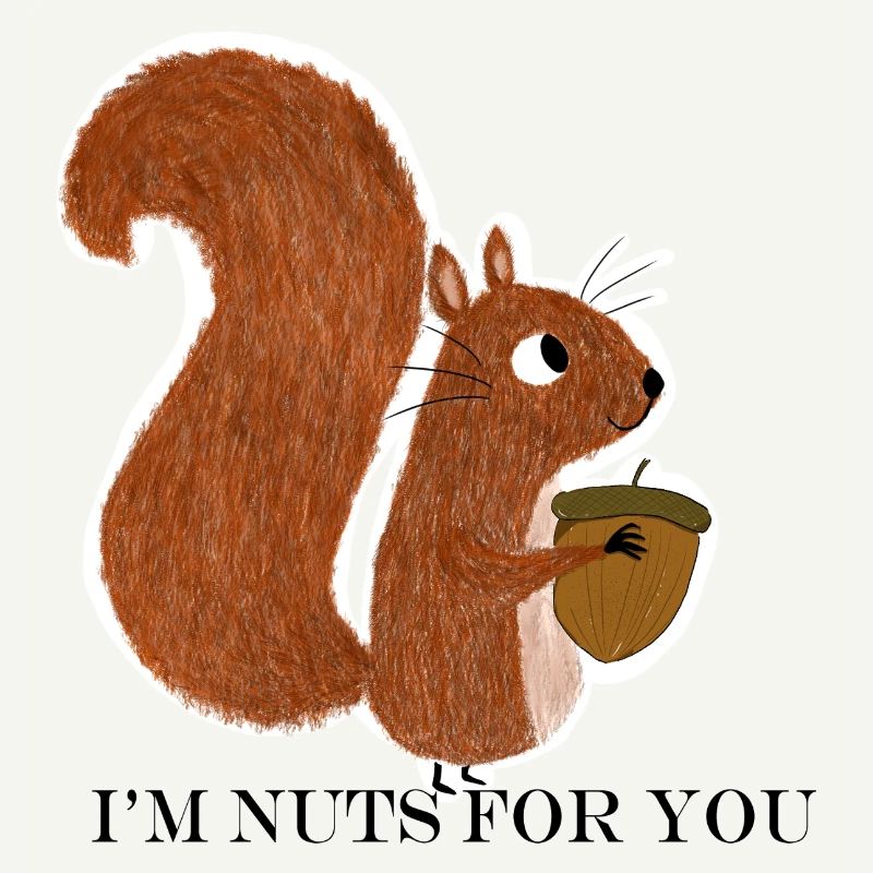 Eichhörnchen mit Eichel