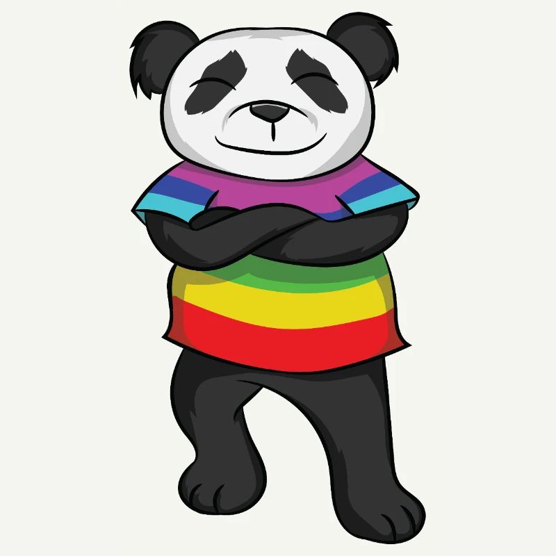 Panda Rainbow Pride avec Attitude