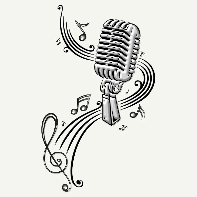 Microphone Microphone Micro music clef