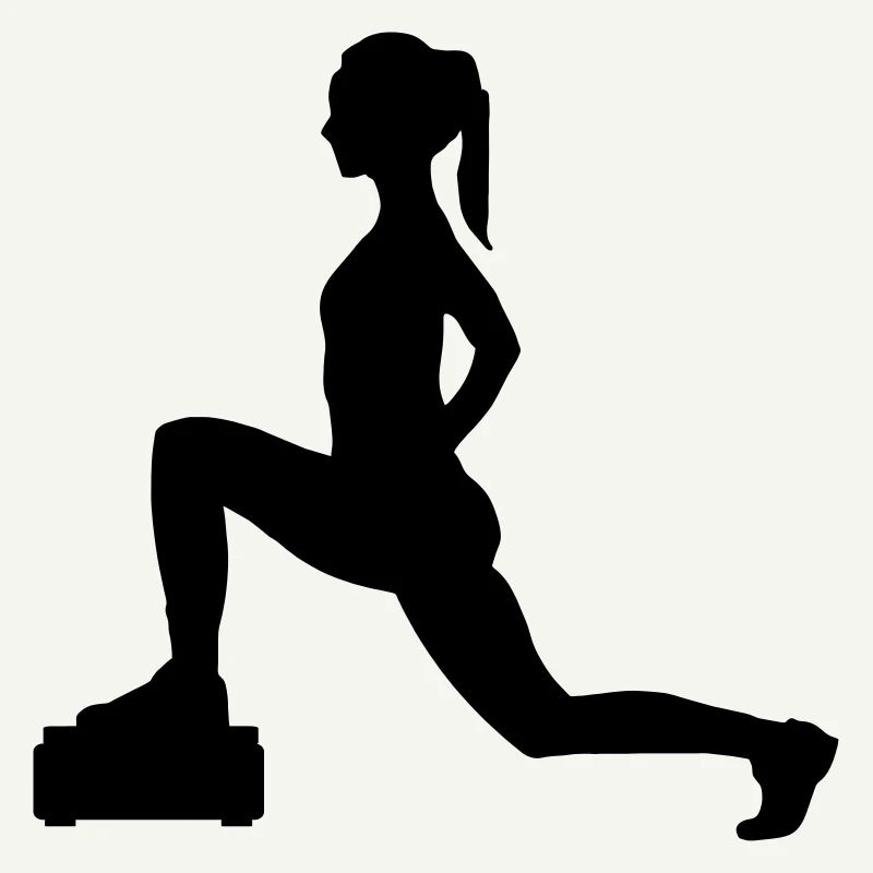 Mädchen oder Dame, die Schritte oder Aerobic macht