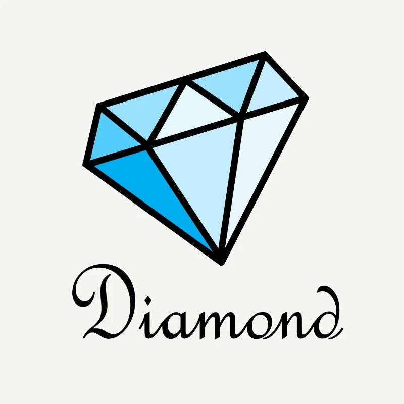 Blue Geometric Diamond