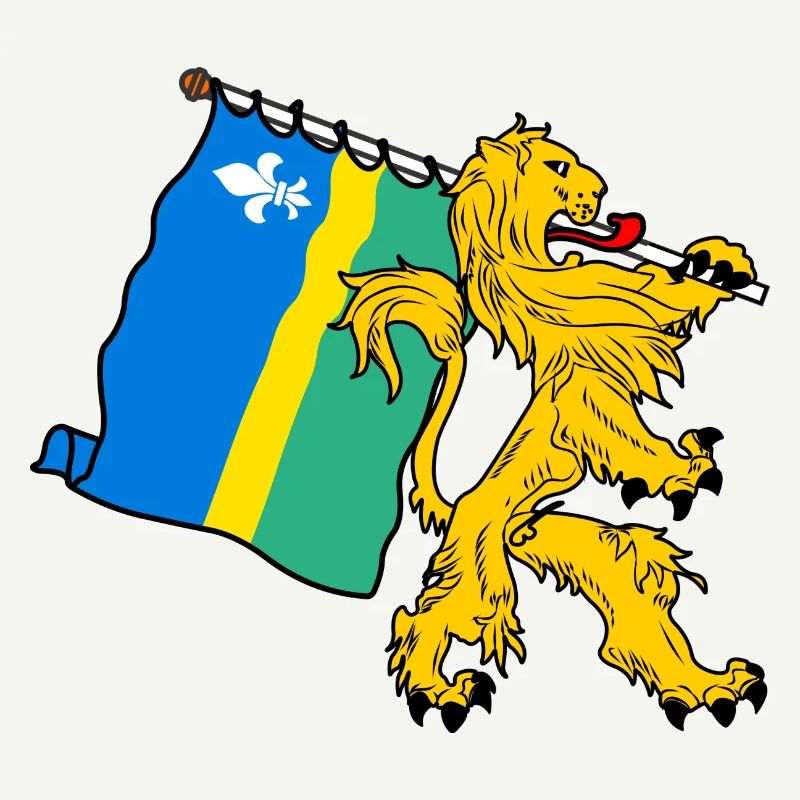 Lion avec drapeau Flevoland le drapeau