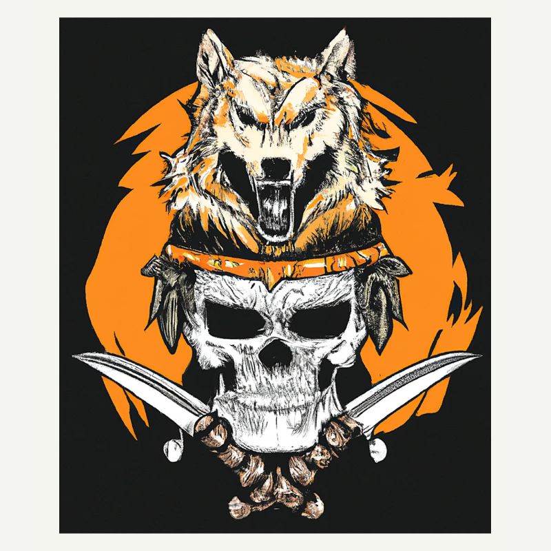 Vector Samurai Warrior Skull Mask Japan