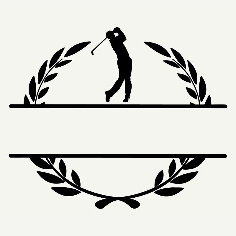 Golfer in laurel wreath monogram