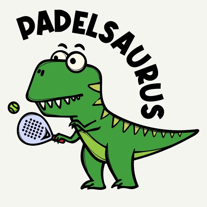 Dinosaur Padel Player Racket Ball Dire