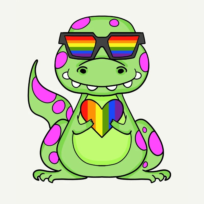 Dino Regenbogen Herz