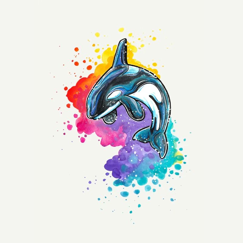 Orque dans Watercolor Wave