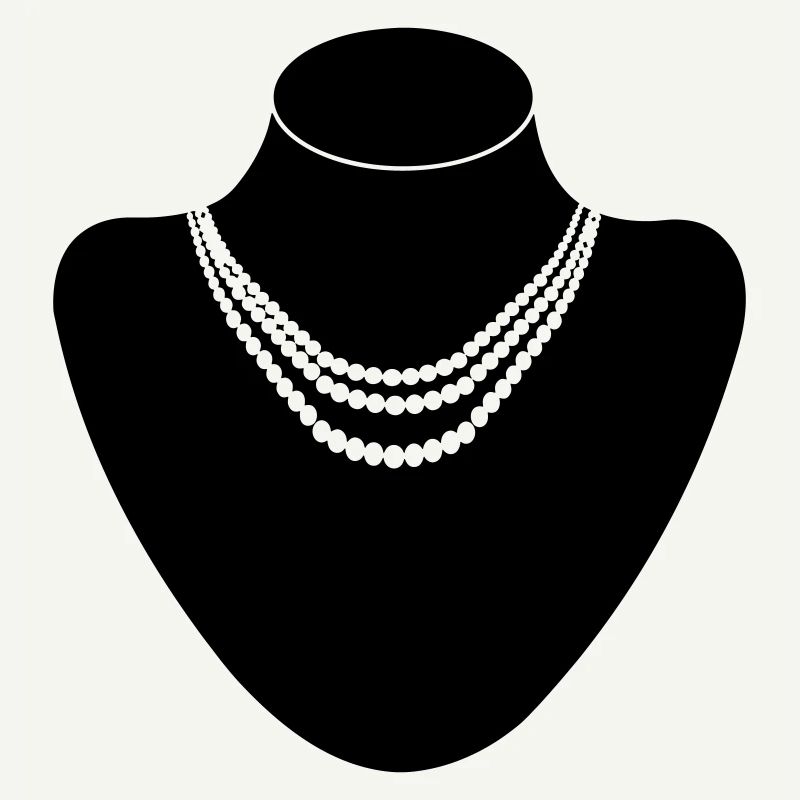 Support col bijoutier avec collier perles