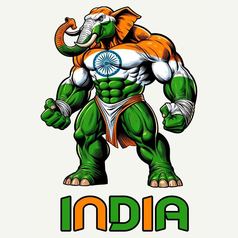 Motif du drapeau indien en forme d'éléphant