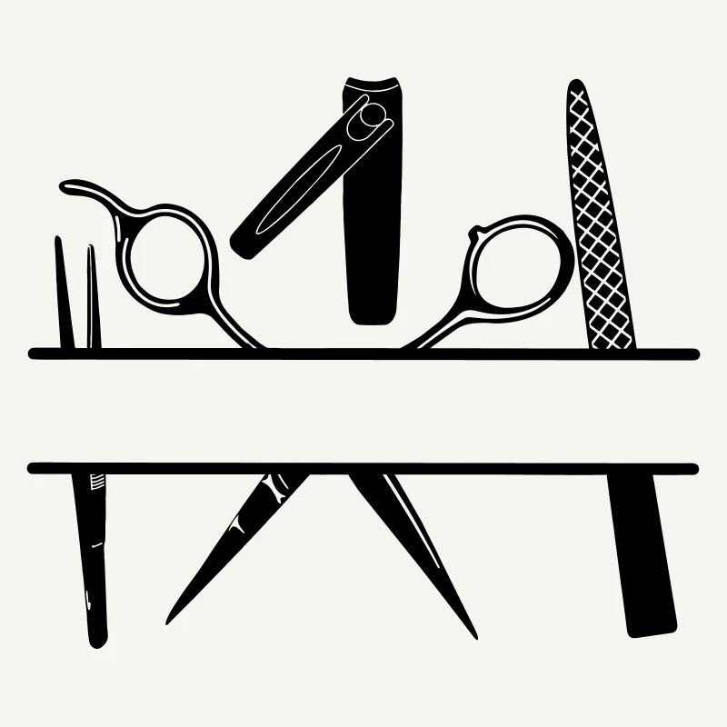 Bannière de texte des attributs de pédicure