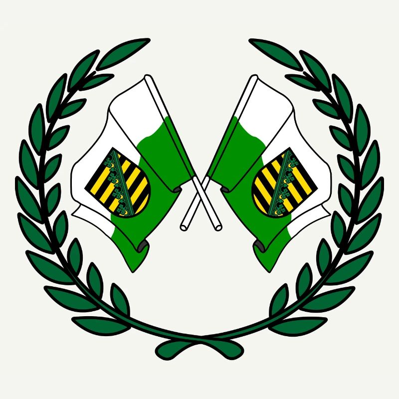 Fahnen Sachsen Lorbeerkranz