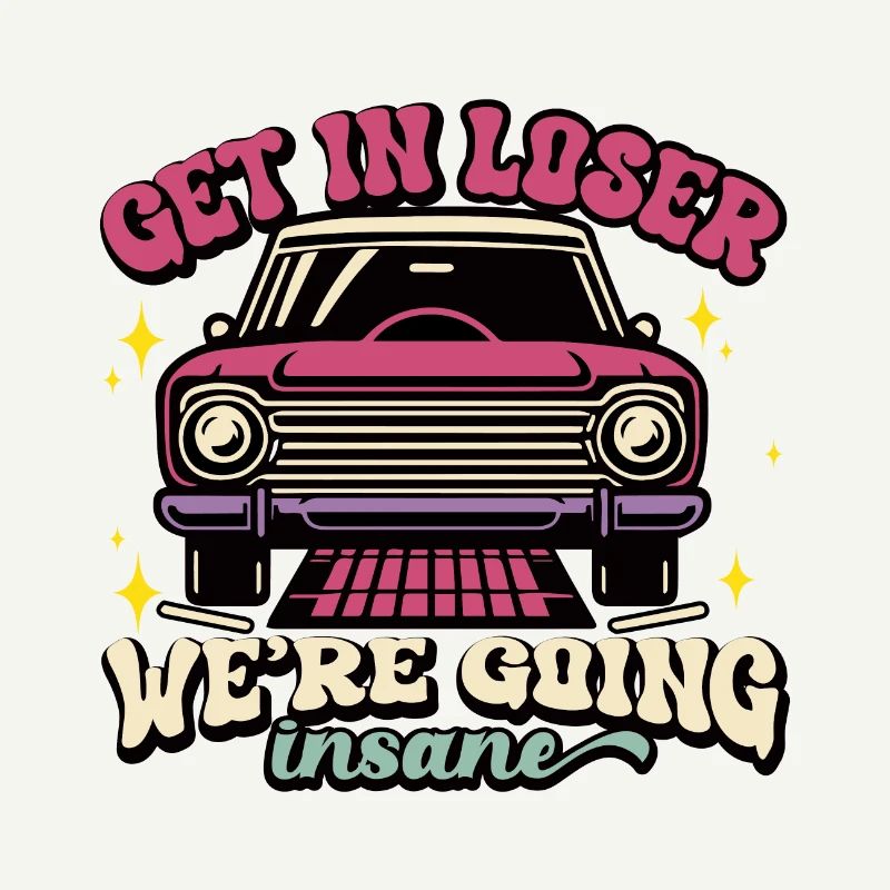 Retro Auto Verschwinde Wahnsinniges Design
