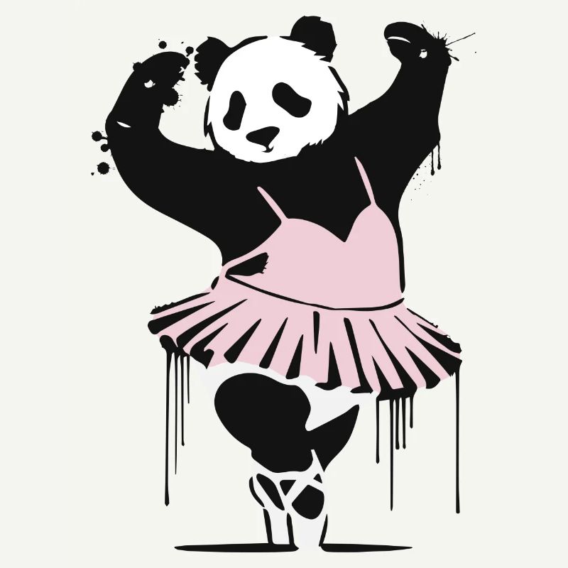 Panda dansant unique en robe de ballet rose