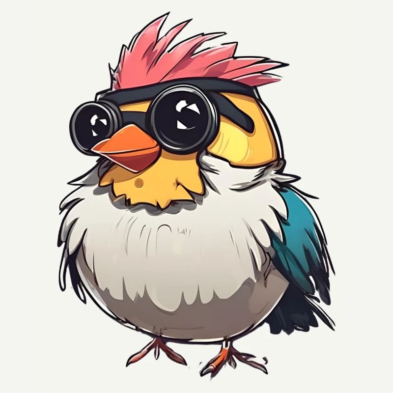 Bunte Techno-Vogel-Illustration
