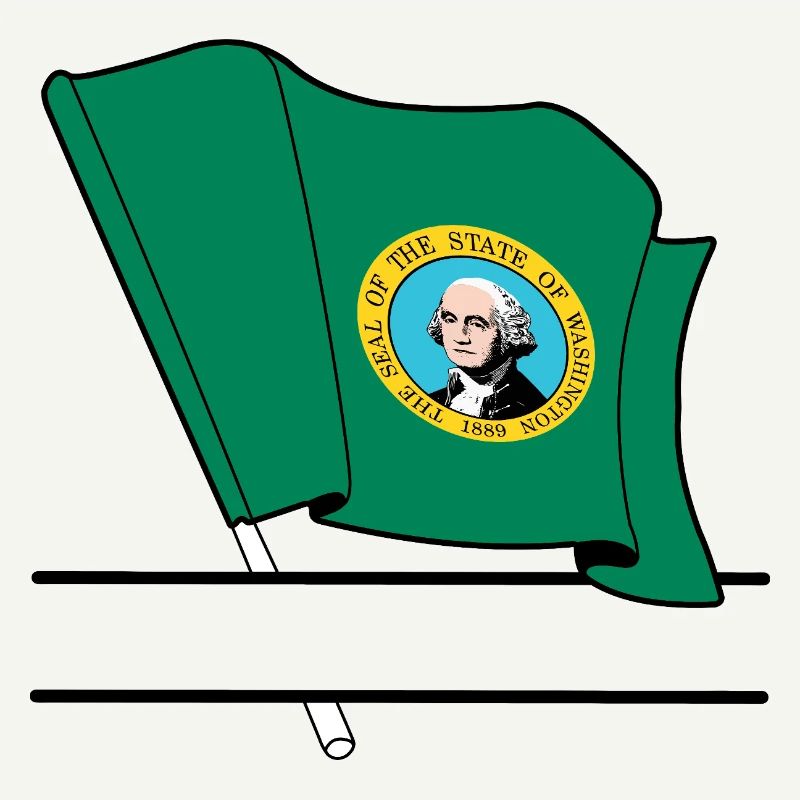 Drapeau Washington bannière de texte