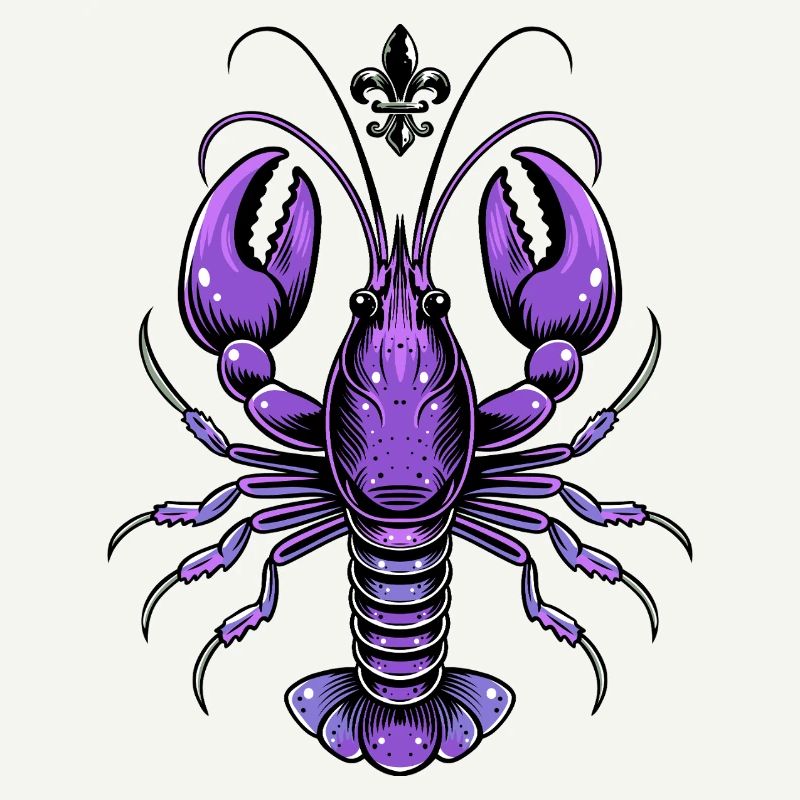 Mardi Gras Languste mit Fleur-de-Lis Design