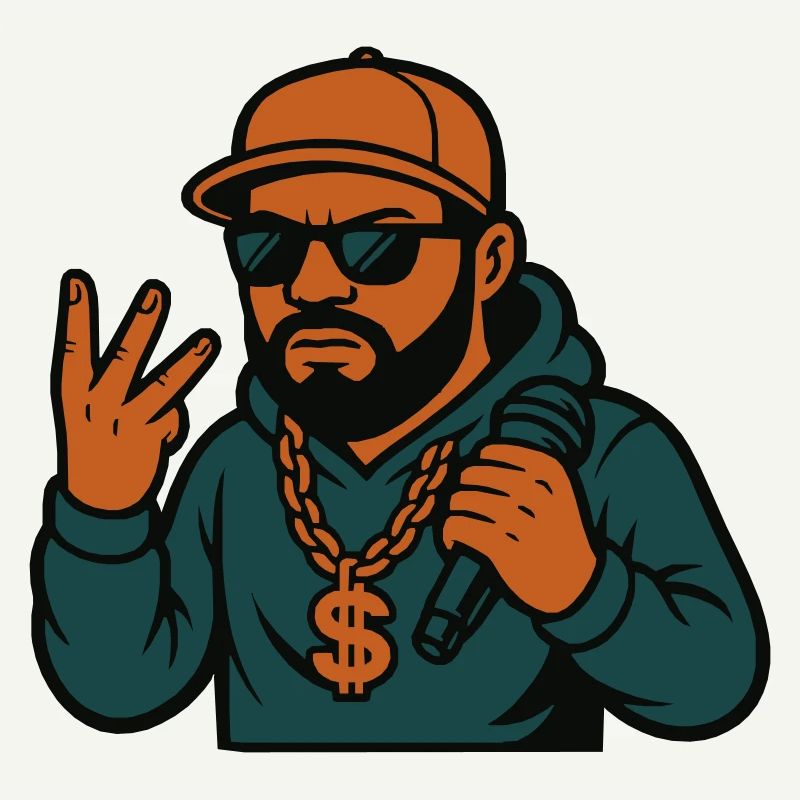 Rappeur – micro à la main, style dans le sang