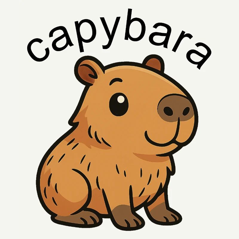 Mignon Dessin Animé Capybara, mignon et cool