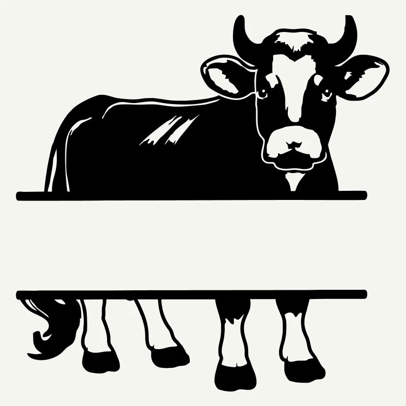 Silhouette de vache avec espace de texte – Chemise de ferme