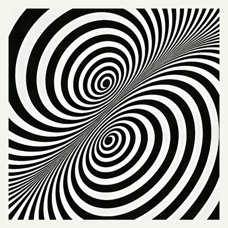 Optical Illusion Spiral Pattern in Black and White