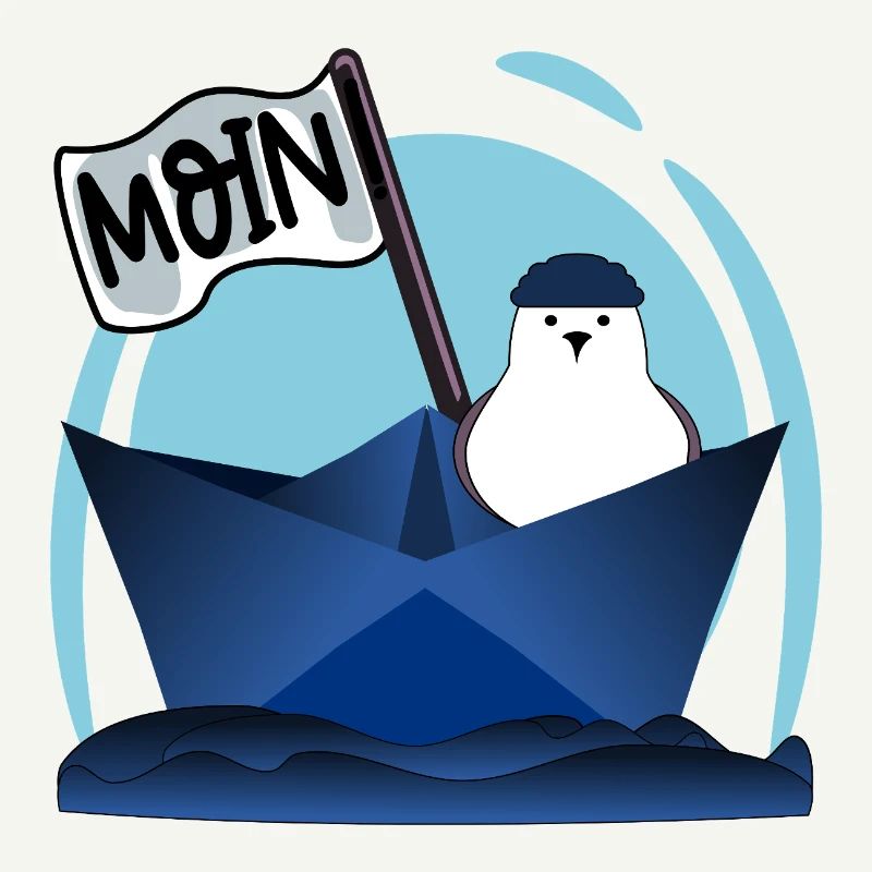 PAPIERBOOT MOIN PAPIERSCHIFF MÖWE