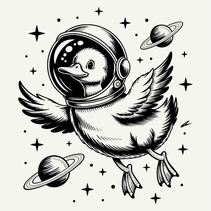 Oie dans l'espace - Logo Cool Astonomy