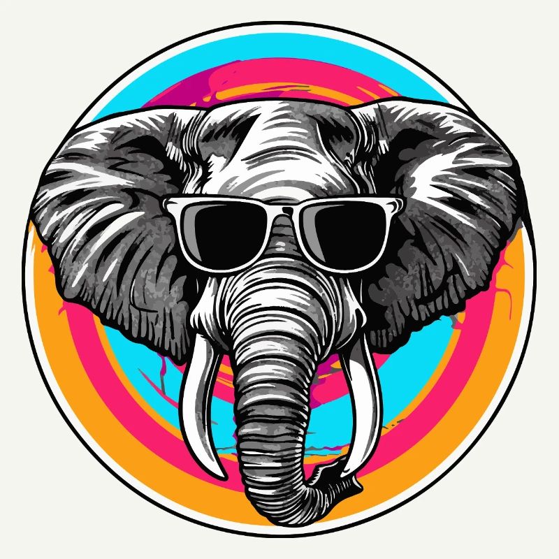  Elefant mit Sonnenbrille