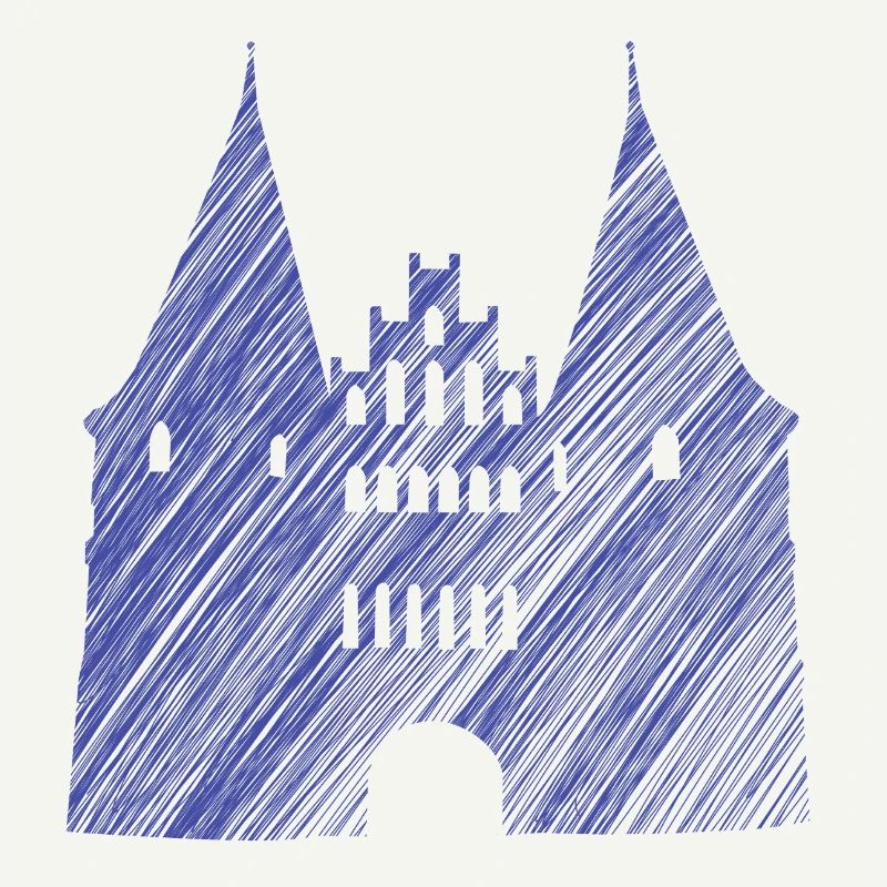 Lübeck Landmark Blue | Scribble Look