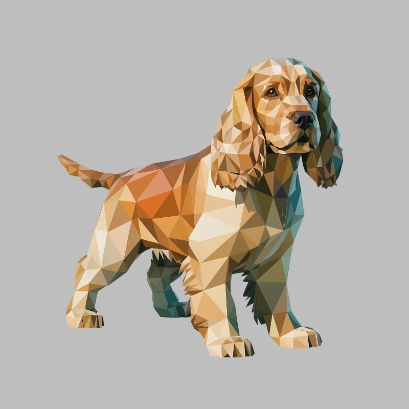Cocker Spaniel - Cooles Low-Poly-Logo