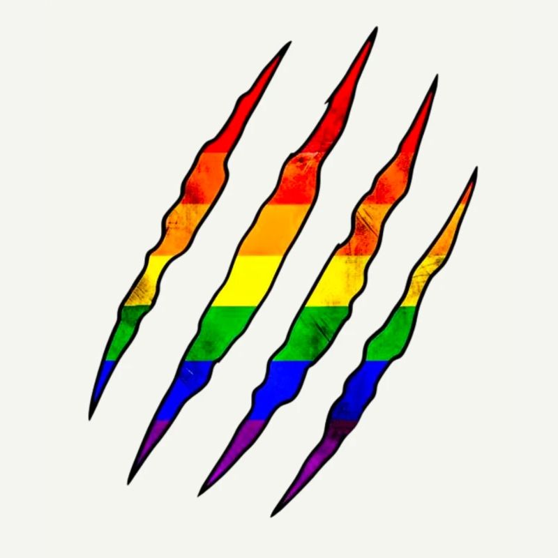 Pride Claw Rainbow Statement Scratch Trace