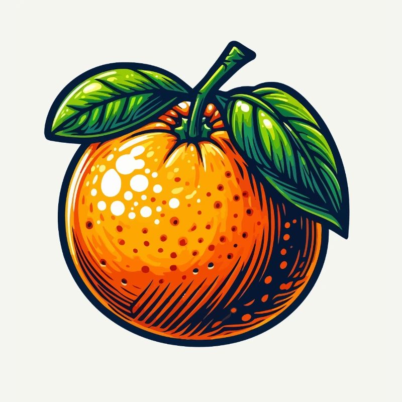Retro Orange mit hellen Blättern