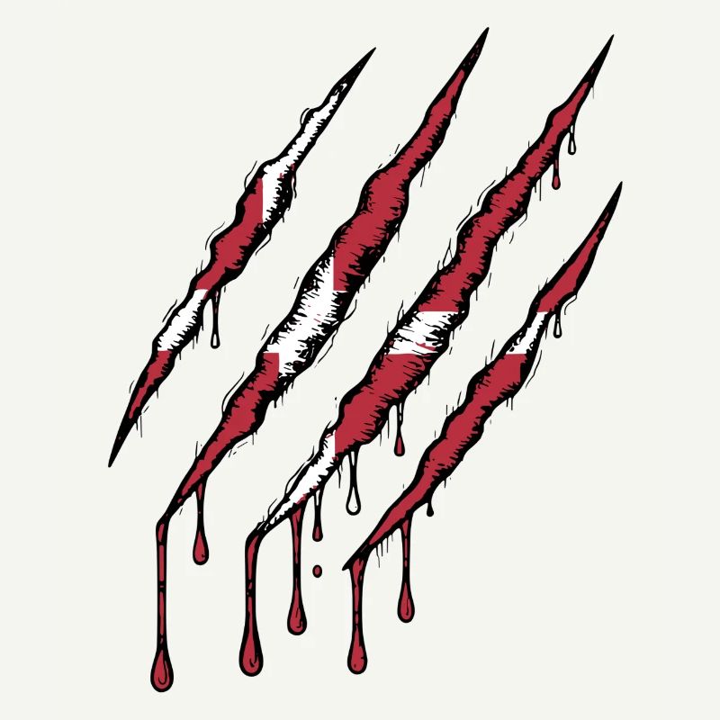 Danemark griffe grunge dannebrog drapeau scratch