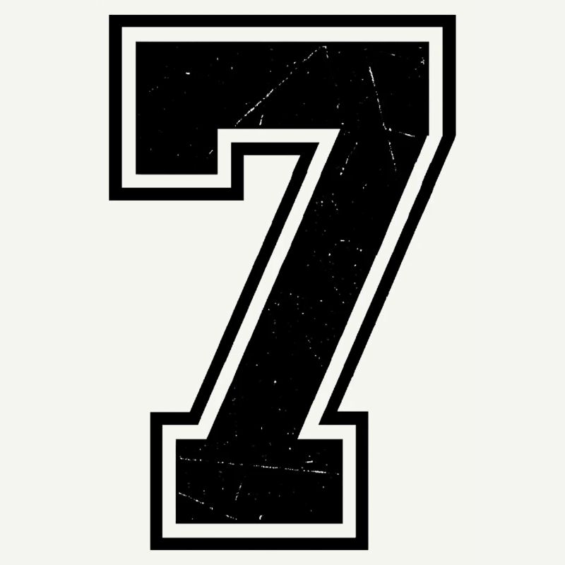 Chiffre Grunge Seven avec texture rayée