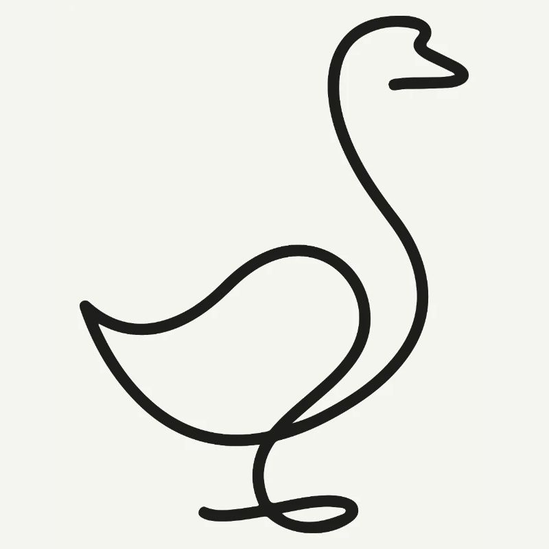 Ente oder Gans Skizze – minimalistisches Motiv